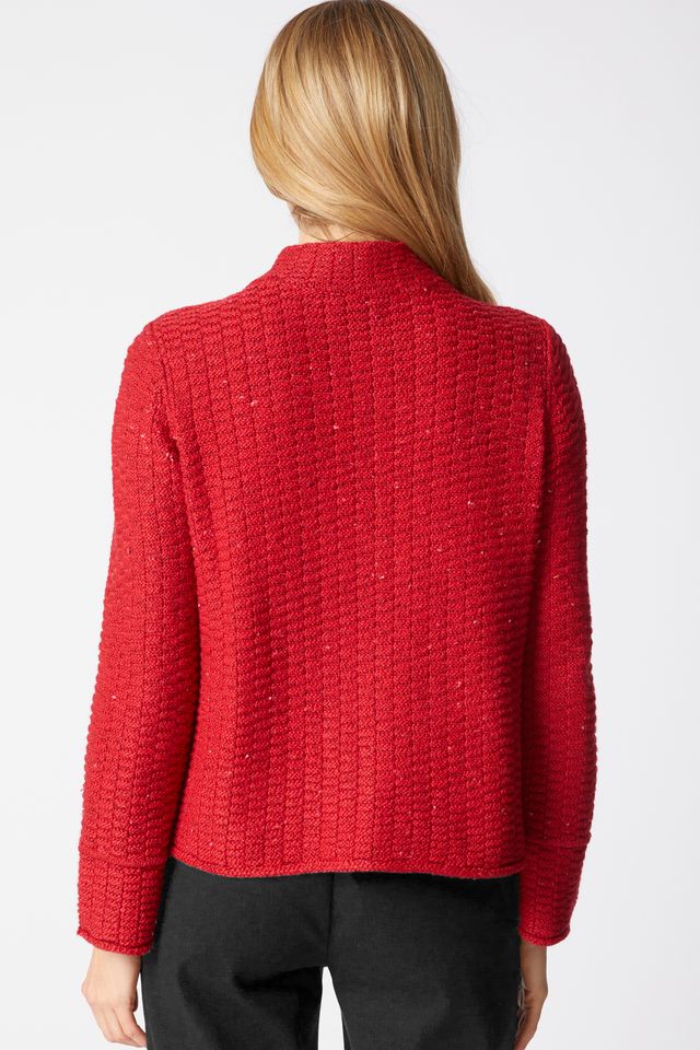 Ruby Brick Stitch Button Cardi