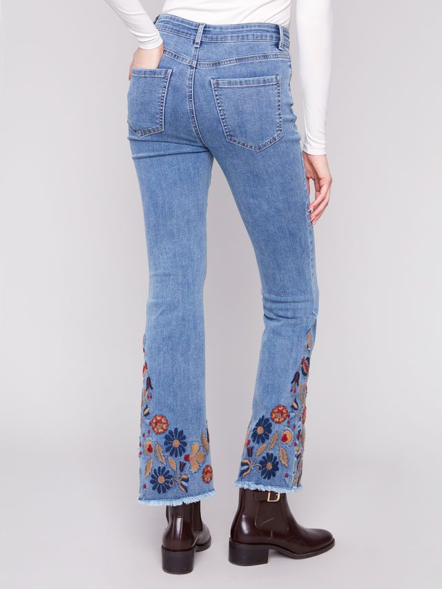 Flared Embroidered Jean
