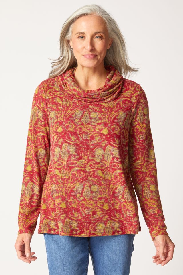 Ruby Fleece Cowl Neck Top