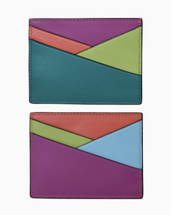 Prardise Asymmetric Leather Credit Card Holder