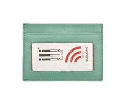 Turquoise Leather Credit Card Holder