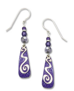 Purple Swirl Teardrop Earring