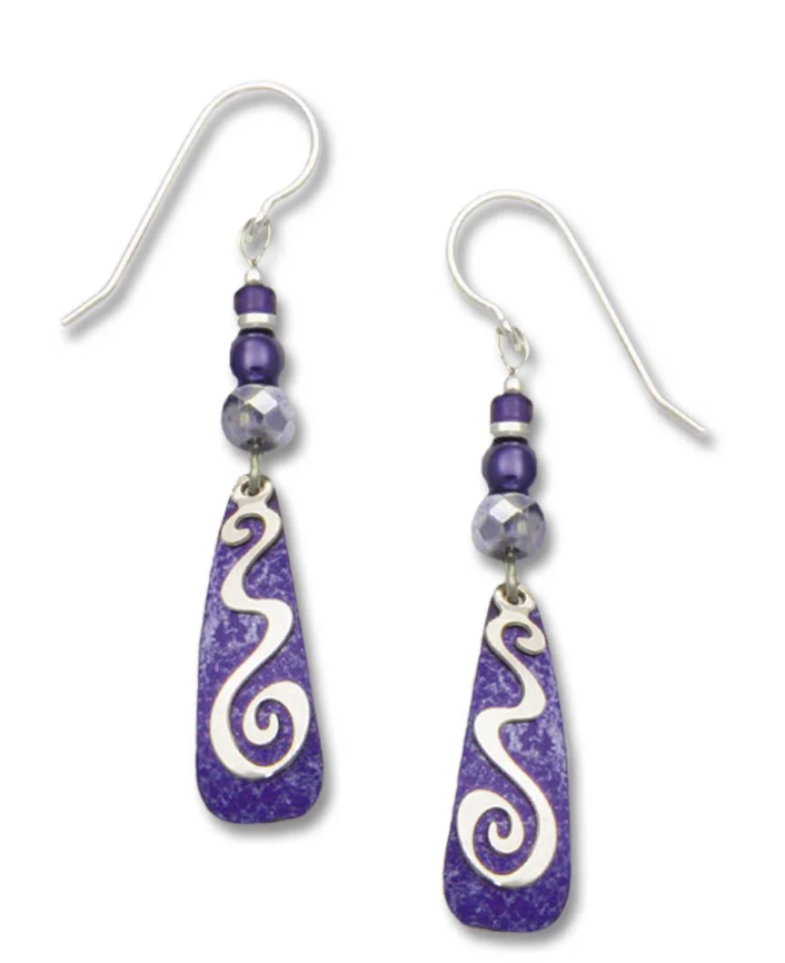 Purple Swirl Teardrop Earring