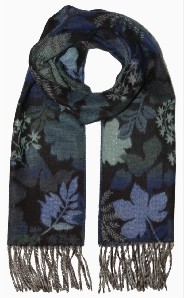 Blue Autumn Leaves Scarf