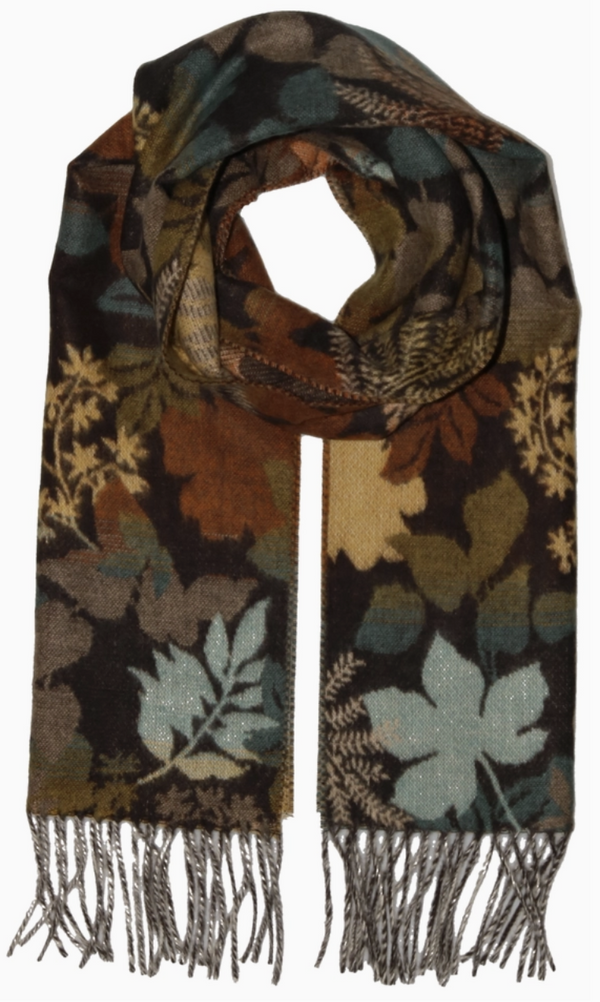 Brown Autumn Leaves Scarf