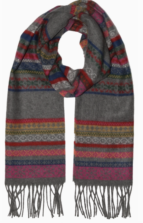 Grey Fairisle Scarf