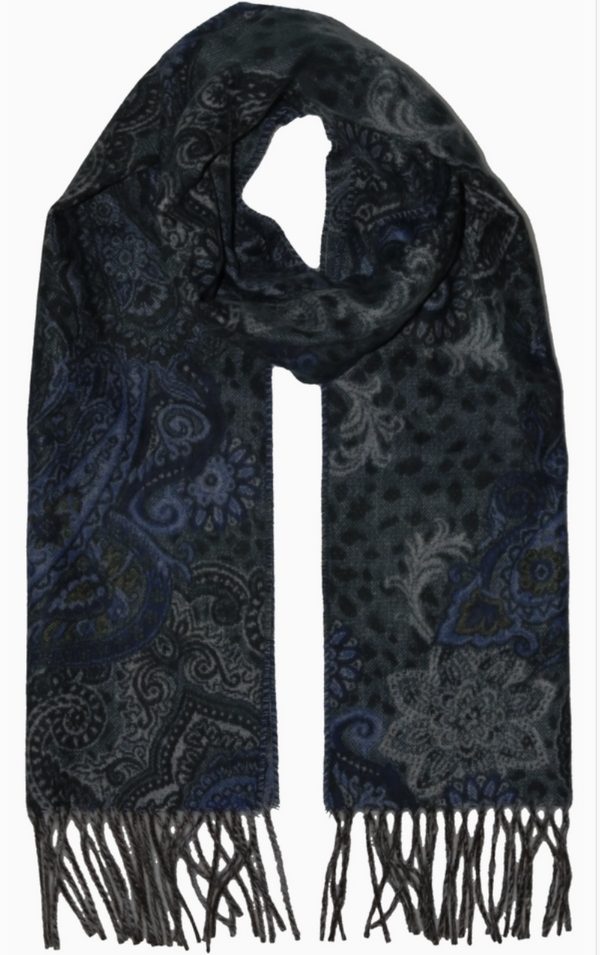 Royal Blue Paisley Cashmink Scarf