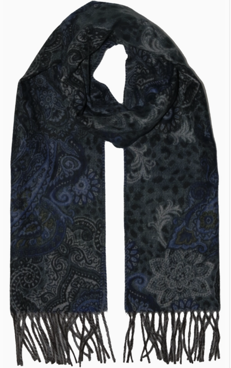 Royal Blue Paisley Cashmink Scarf