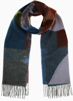 Blue Abstract Cashmink Scarf