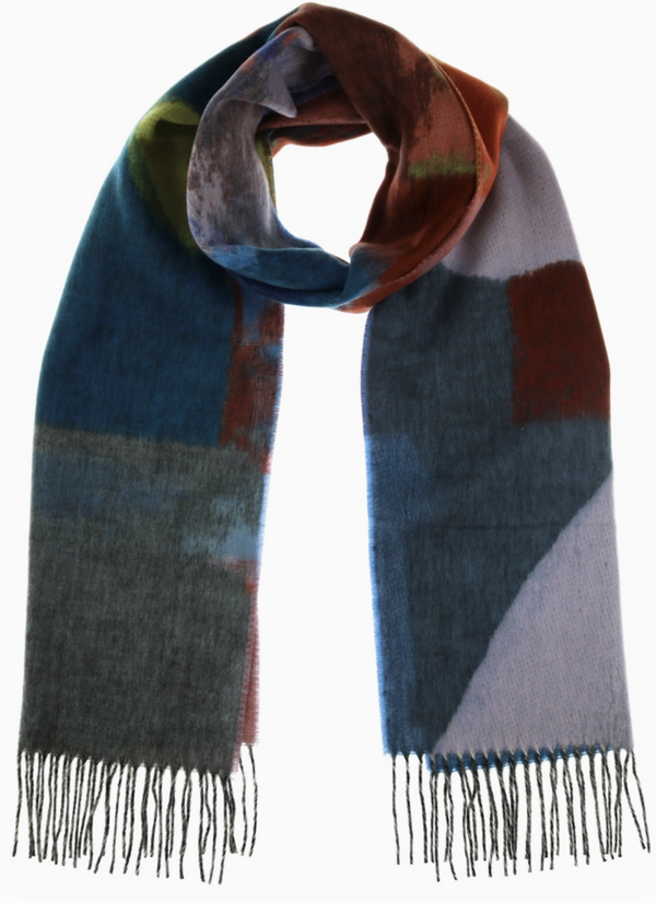 Blue Abstract Cashmink Scarf