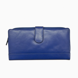 Cobalt Leather Tab Wallet