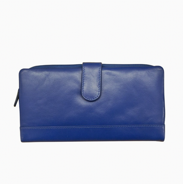 Cobalt Leather Tab Wallet
