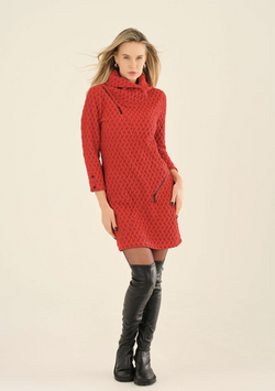 Red Basket Weave Dress