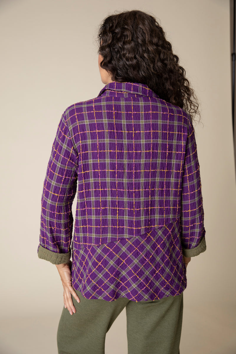 Plum Cotton Plaid Shirt