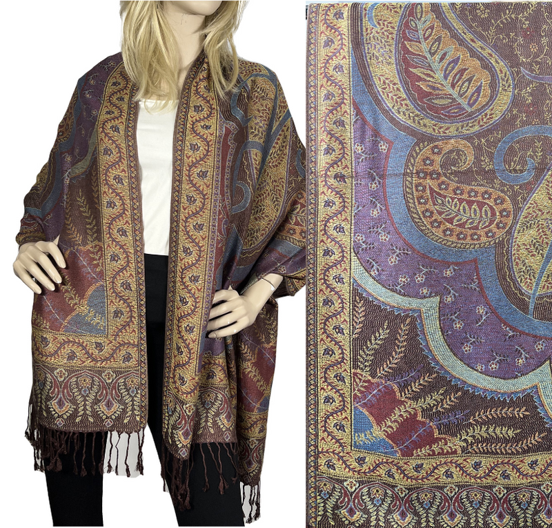 Leaf Paisley Pashmina Shawl