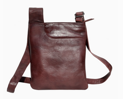 Athena Maroon Leather Crossbody