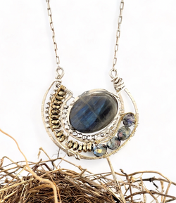 Labradorite & Pyrite Sterling Necklace