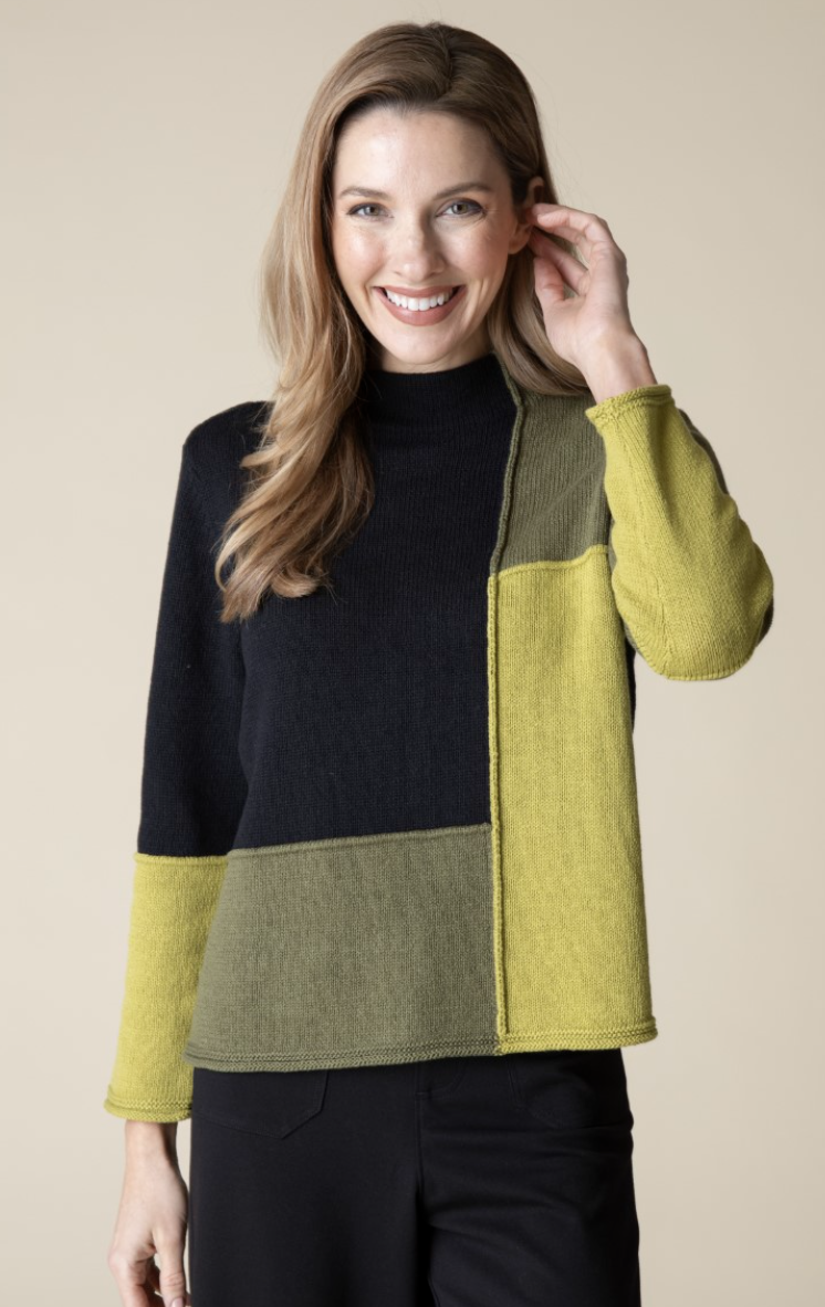 Pear Color Block Sweater