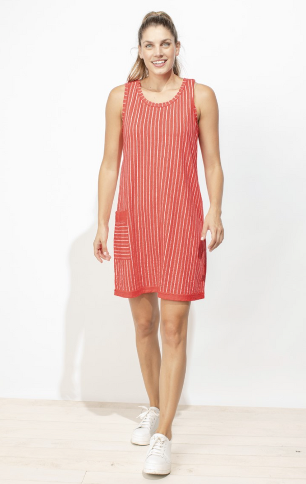 Red Stripe Pocket Dress