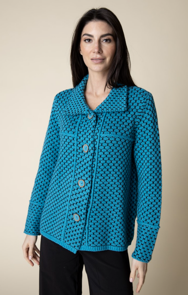 Blue Button Cardi