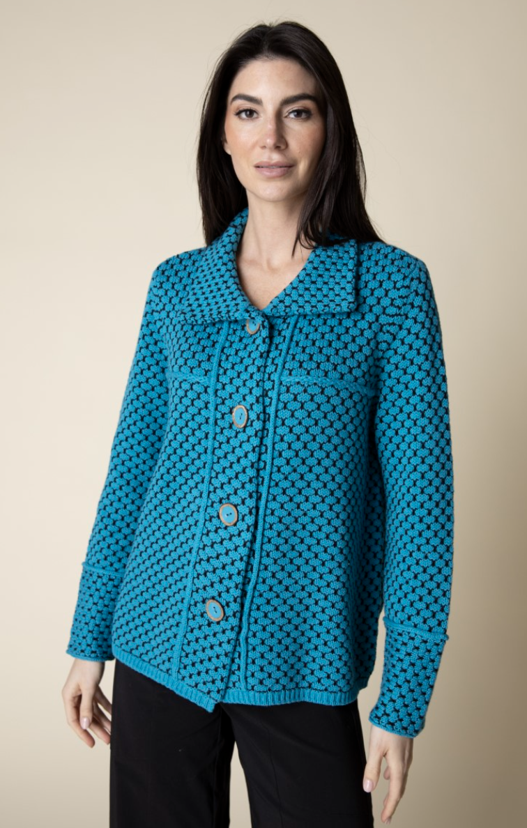 Blue Button Cardi