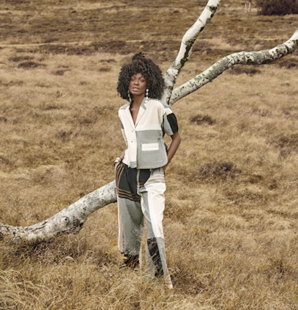 Black & Biege Mixed Plaid Jacket