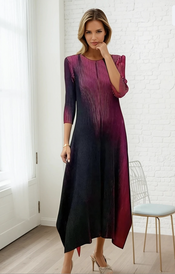 Rose/Black Pleats Dress