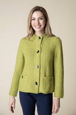 Pear Brick Stitch Button Cardi