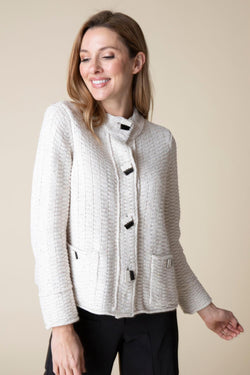 Ivory Brick Stitch Button Cardi