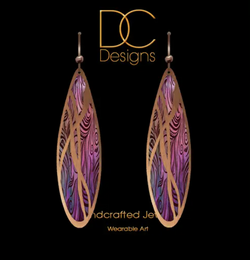 Purple Wave Copper Layer Earring