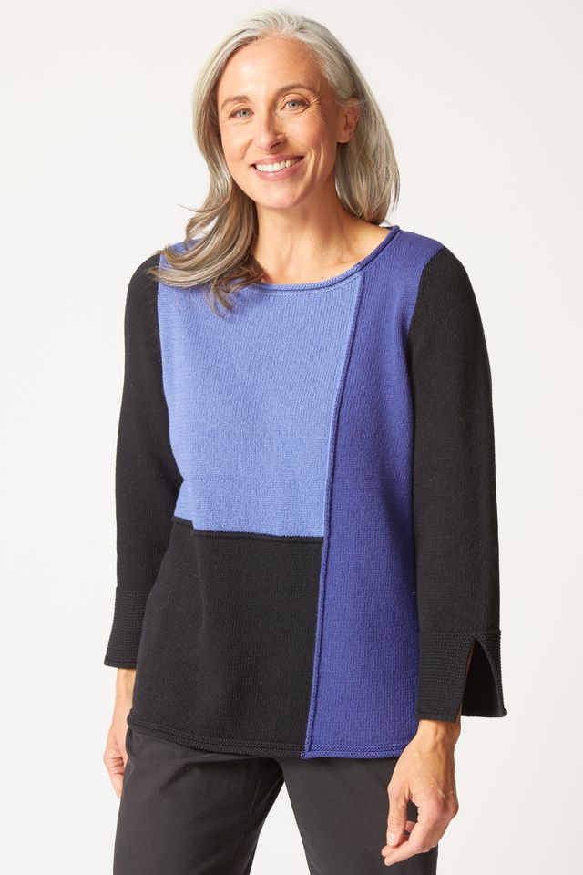 Midnight Color Block Sweater
