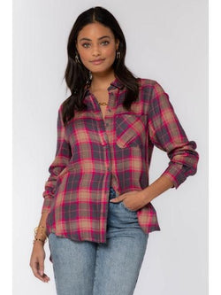 Fushia Plaid Tencel Shirt