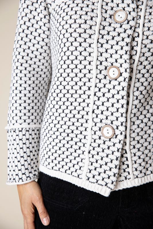 White Button Cardi