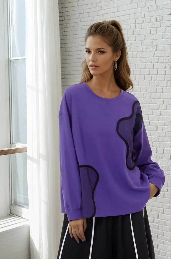 Purple Wavy Longsleeve Top