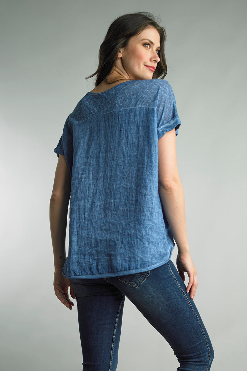 Linen Combo Top