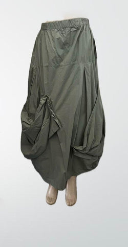 Olive Layered Cotton Skirt