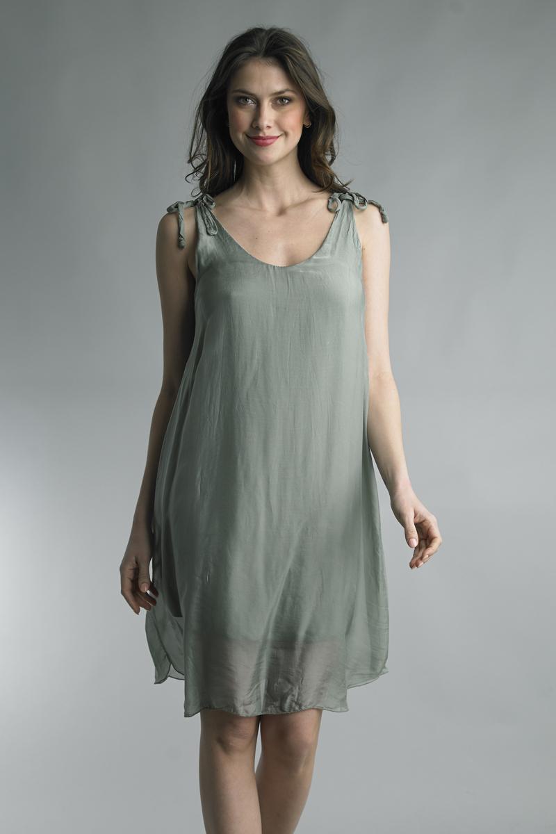 Sage Silk Dress
