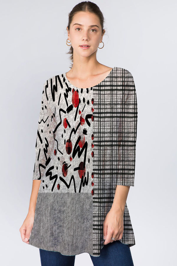 Grey Patchwork Dress