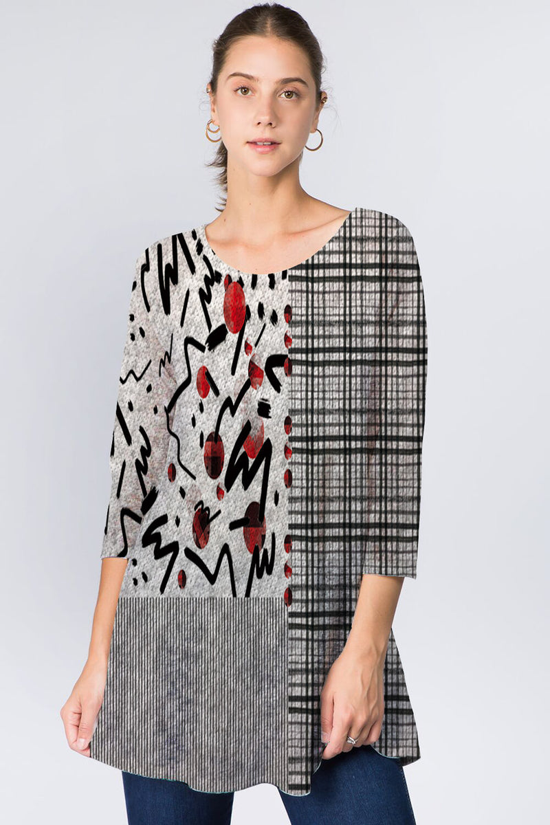 Grey Patchwork Dress