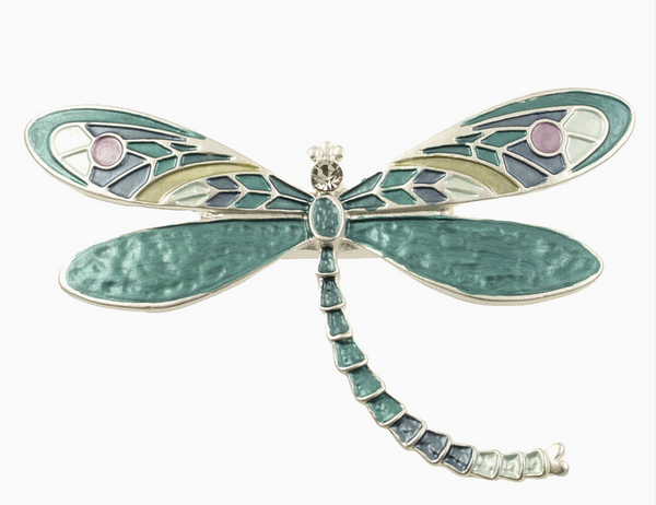 Aqua Dragonfly Brooch