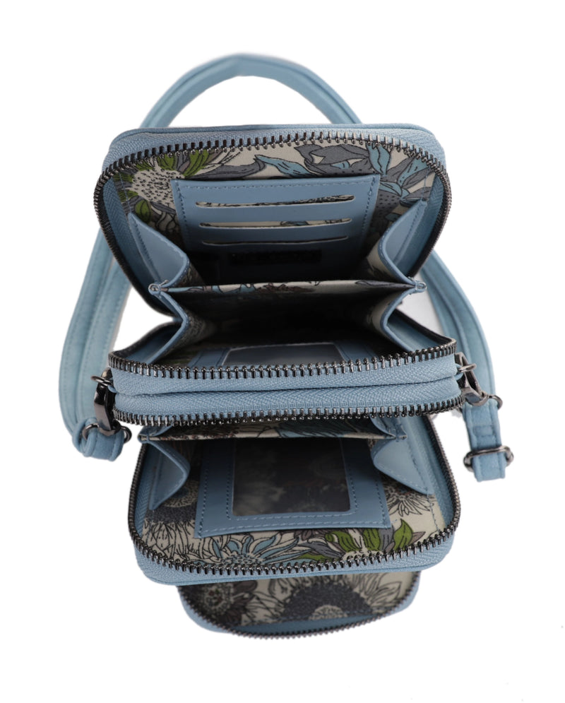 Aqua Embossed Small Bag