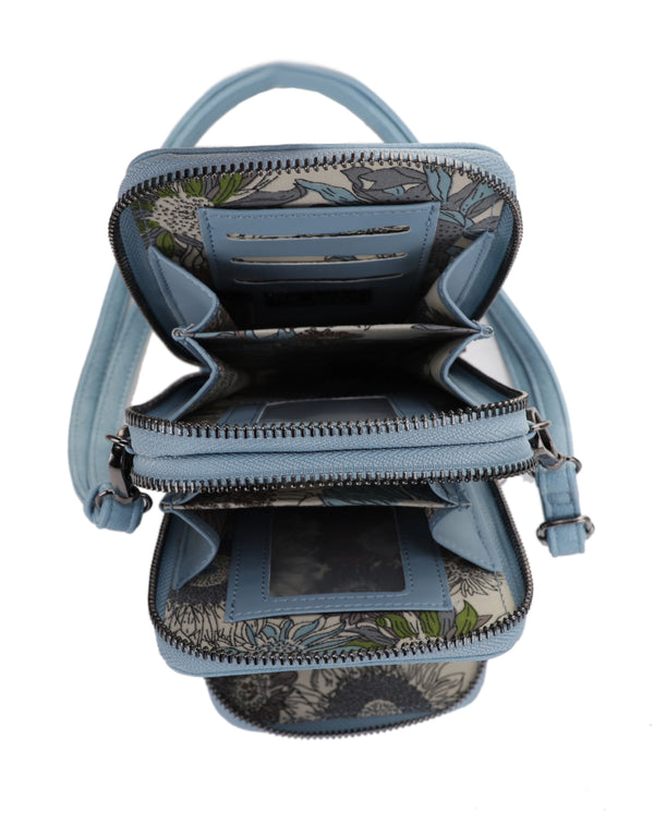 Navy Embossed Small Bag