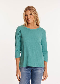 Water Blue 3/4 Sleeve Top