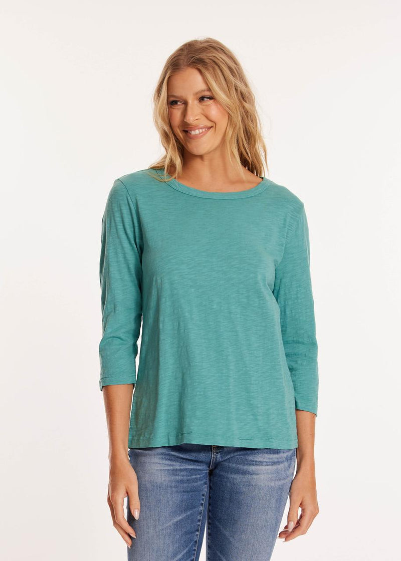 Water Blue 3/4 Sleeve Top