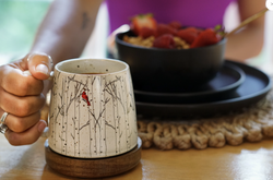 Aspen Trees Cardinal Stoneware Mug