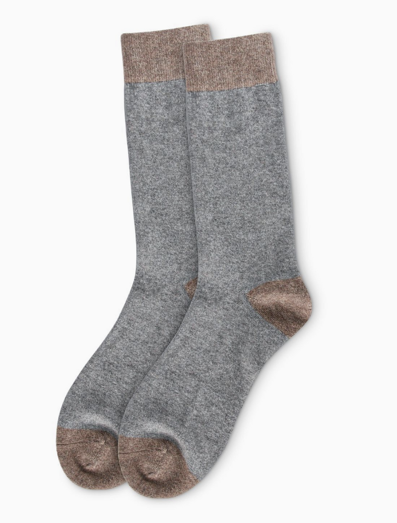 Men's Fancy Heels Soft Cashmere Blend Crew Sock