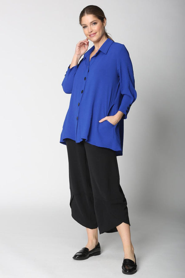 Plus Royal Blue Air Flow Button Top