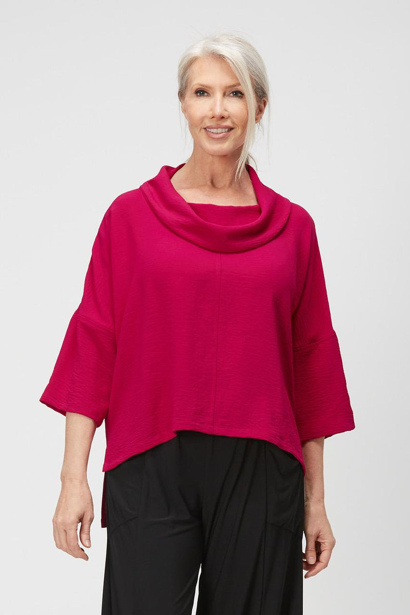 Magenta Cowl Pullover Top