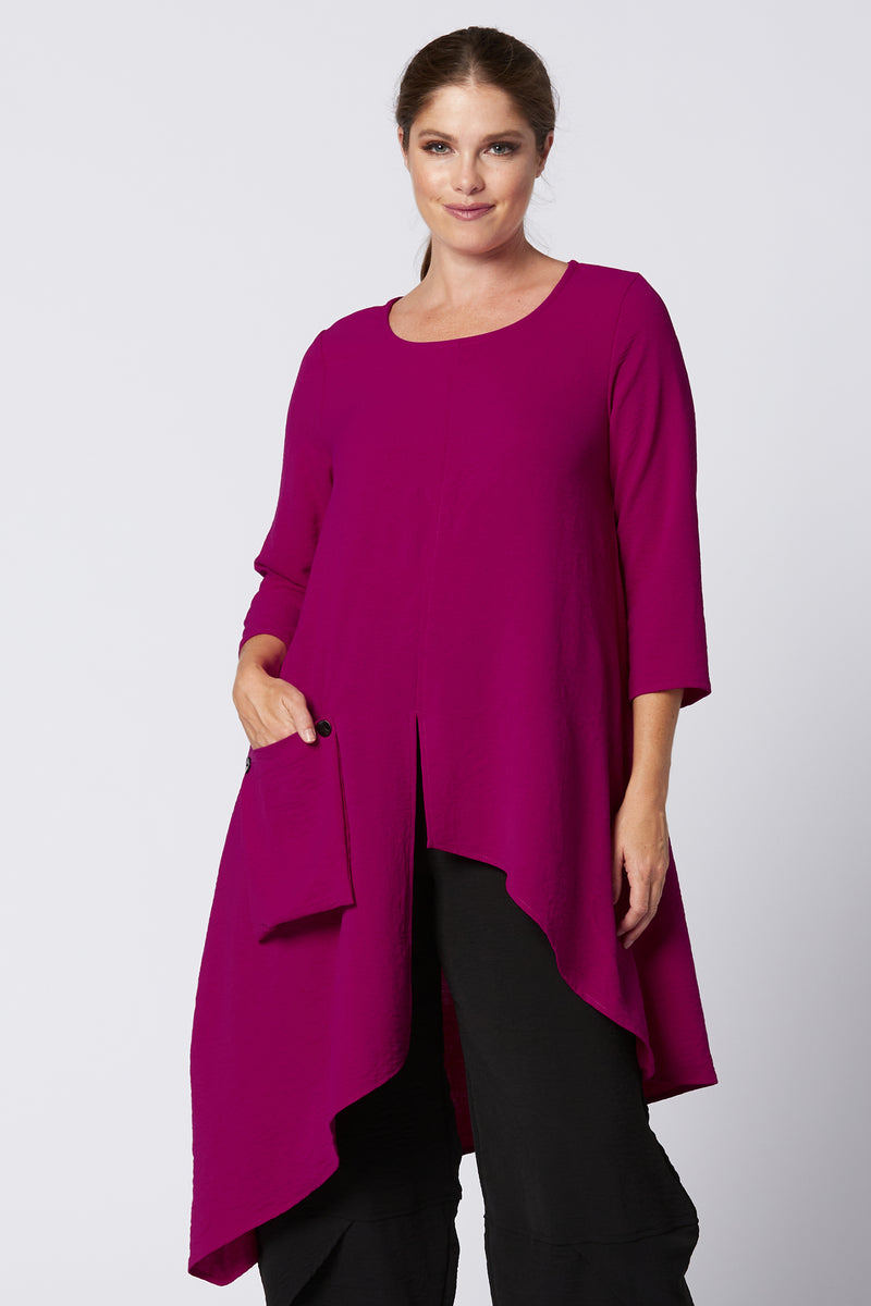 Magenta Asymmetrical Tunic
