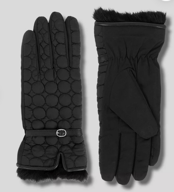 Alden Quilted Black Gloves